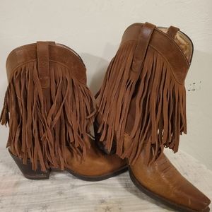 Ariat Gold Rush Fringe Cowgirl Boots - Size 8.5B